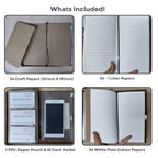 Personalized Journal Kraft, White & Lined Pages Diary Brown