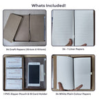 Personalized Journal Kraft, White & Lined Pages Diary Black