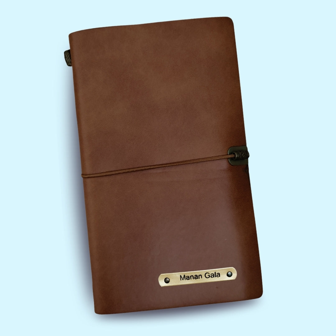 Personalized Journal Kraft, White & Lined Pages Diary Brown