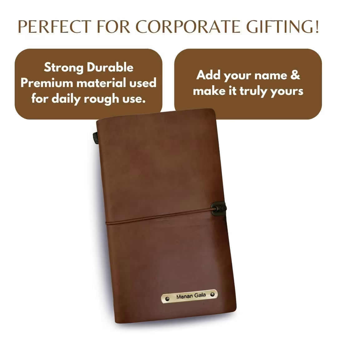 Personalized Journal Kraft, White & Lined Pages Diary Brown