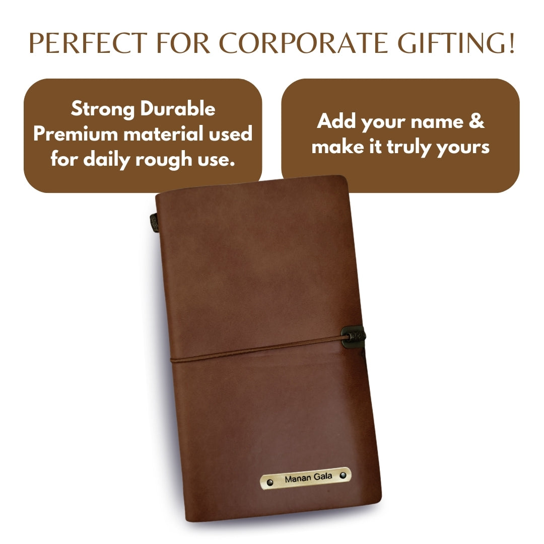 Personalized Journal Kraft, White & Lined Pages Diary Brown