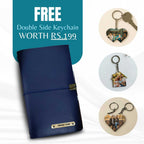 Personalized Journal Kraft, White & Lined Pages Diary Navy Blue