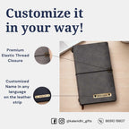 Personalized Journal Kraft, White & Lined Pages Diary Navy Blue