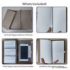 Personalized Journal Kraft, White & Lined Pages Diary Navy Blue