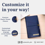 Personalized Journal Kraft, White & Lined Pages Diary Navy Blue