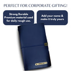 Personalized Journal Kraft, White & Lined Pages Diary Navy Blue