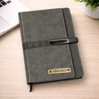 Personalized Name Diary With Magnetic Lock Grey