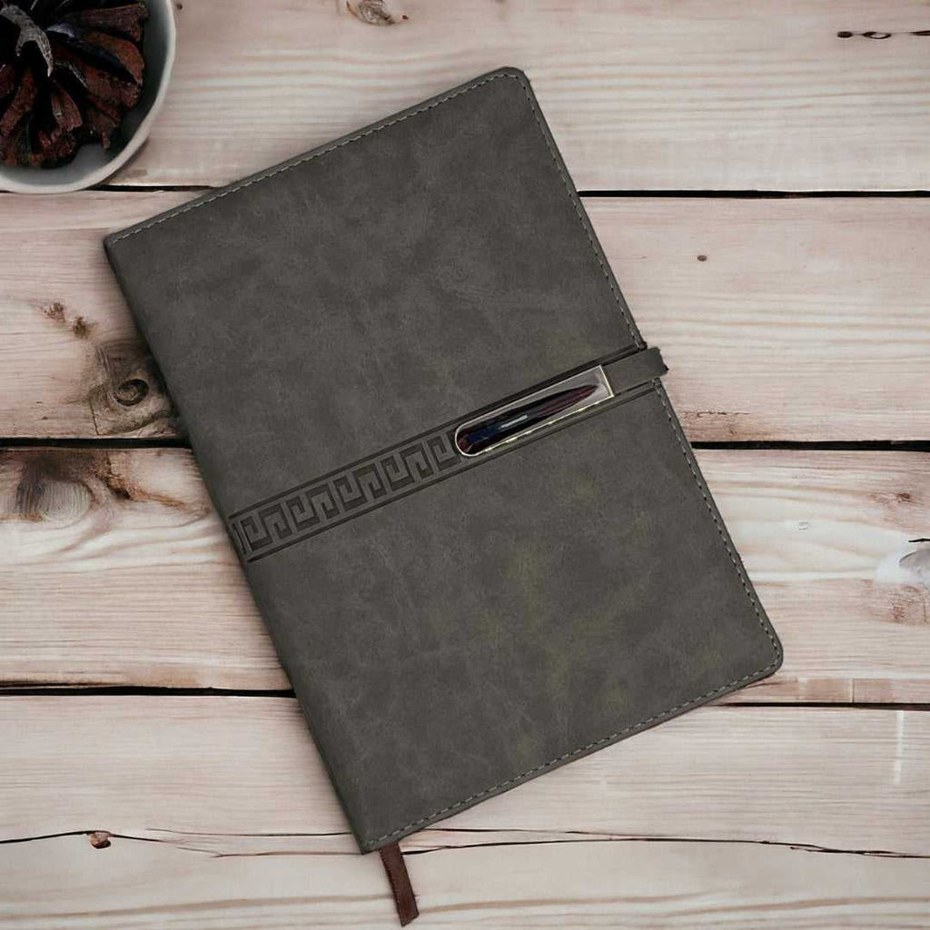 Personalized Name Diary With Magnetic Lock Grey