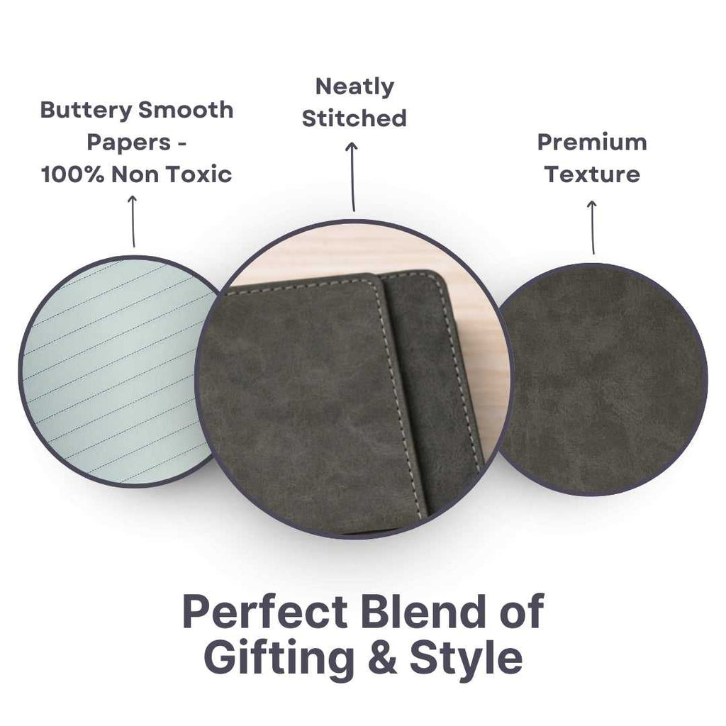 Personalized Name Diary With Magnetic Lock Grey