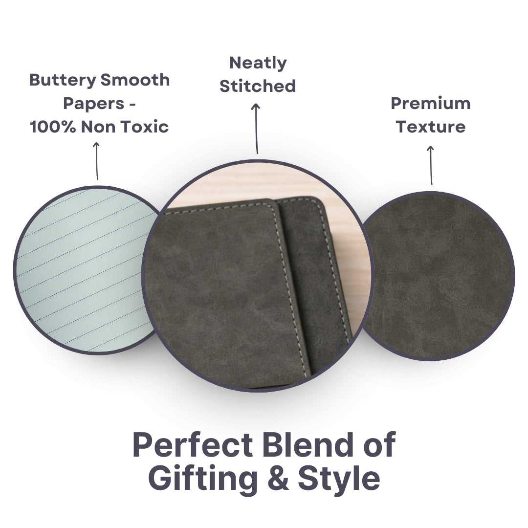 Personalized Name Diary With Magnetic Lock Grey