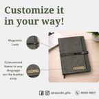 Personalized Name Diary With Magnetic Lock Grey