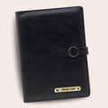 Personalized Refillable Diary with Magnetic Button Lock Black