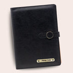 Personalized Refillable Diary with Magnetic Button Lock Black