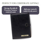 Personalized Refillable Diary with Magnetic Button Lock Black