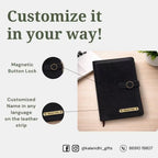 Personalized Refillable Diary with Magnetic Button Lock Black