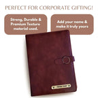 Personalized Refillable Diary with Magnetic Button Lock Brown