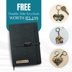 Personalized Name Black Diary With Card Holder