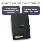 Personalized Name Black Diary With Card Holder