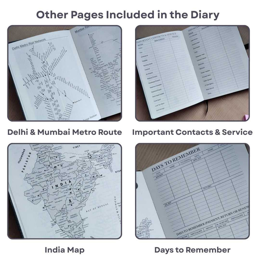 Personalized Name Black Diary With Card Holder