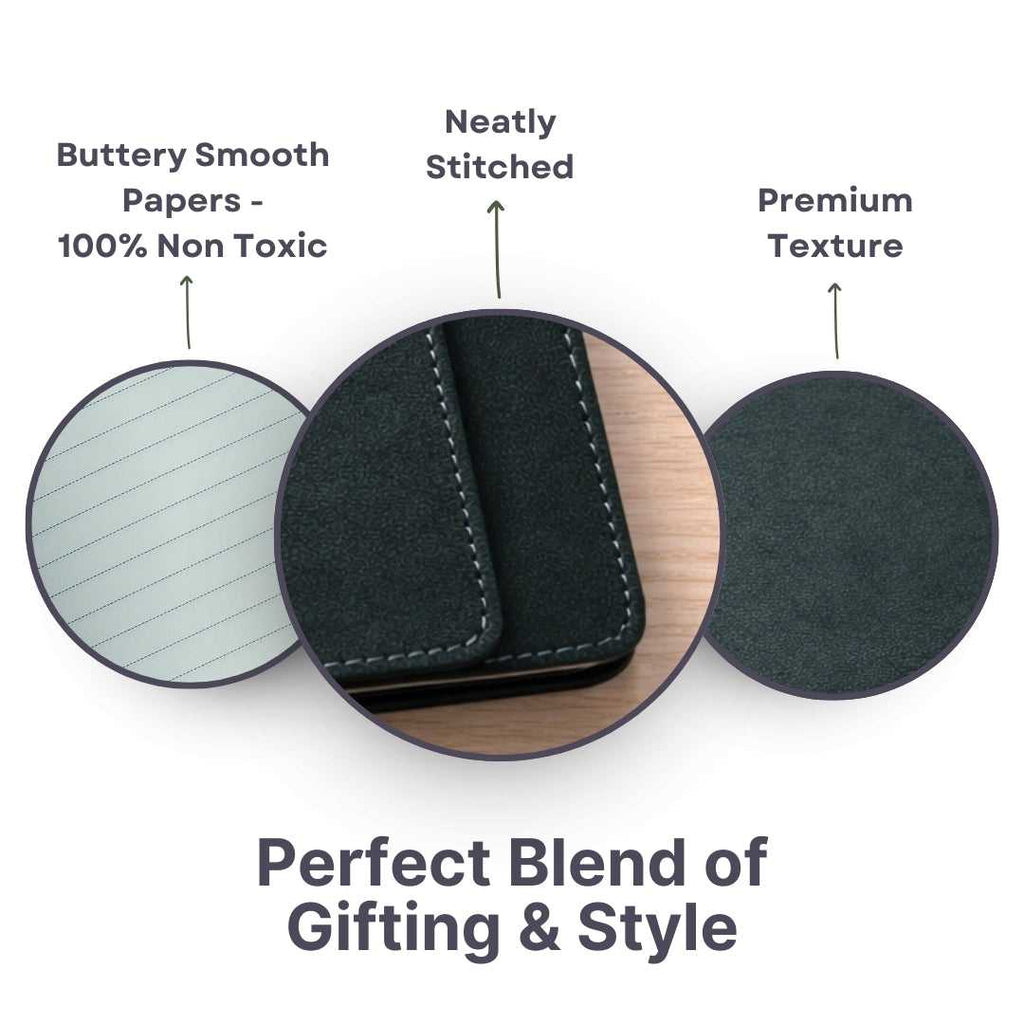 Personalized Name Black Diary With Card Holder