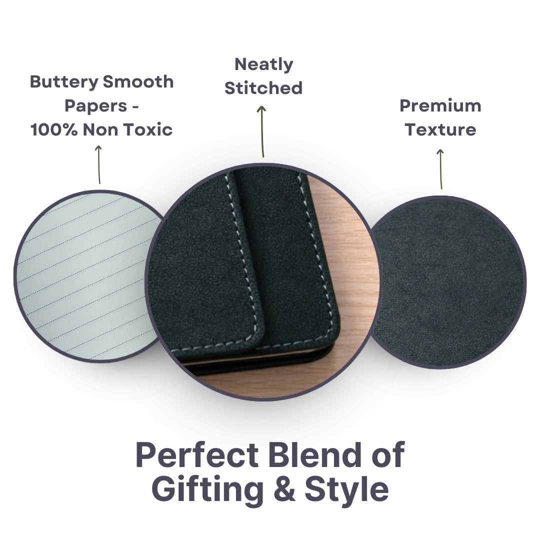 Personalized Name Black Diary With Card Holder