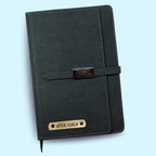Personalized Name Black Diary With Card Holder