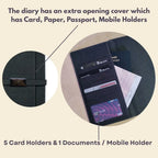 Personalized Name Black Diary With Card Holder