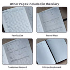 Personalized Name Black Diary With Card Holder