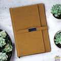 Personalized Name Brown Diary With Card Holder