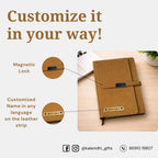 Personalized Name Brown Diary With Card Holder