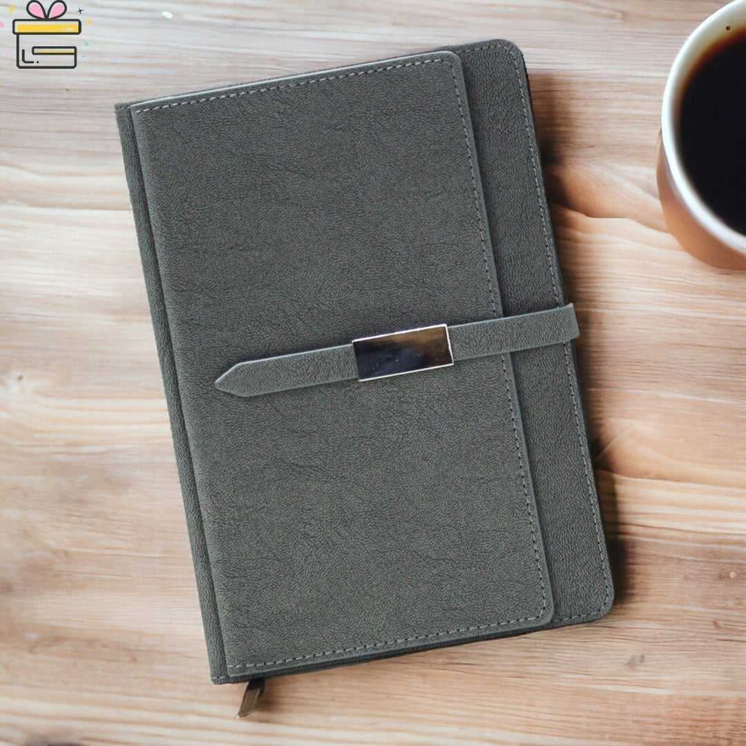 Personalized Name Grey Diary With Extra Openings