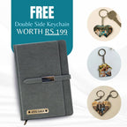 Personalized Name Grey Diary With Cardholder