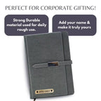 Personalized Name Grey Diary With Cardholder
