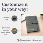 Personalized Name Grey Diary With Cardholder