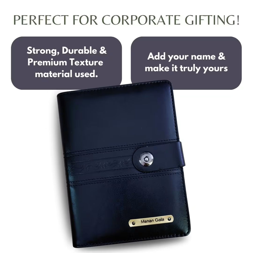Personalized Big Size Black Refillable Pages Diary Organizer