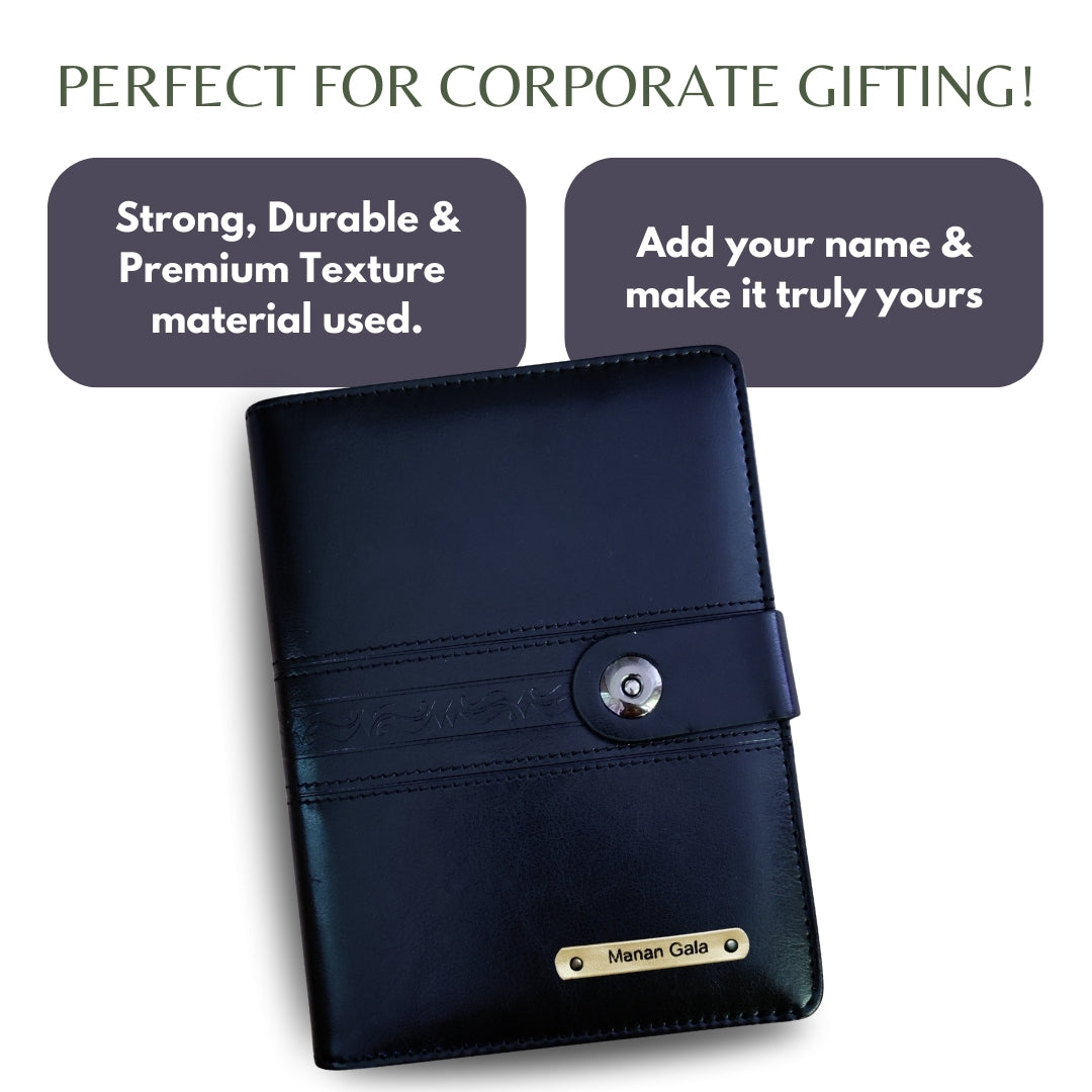 Personalized Big Size Black Refillable Pages Diary Organizer