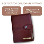Personalized Big Size Brown Refillable Pages Diary Organizer