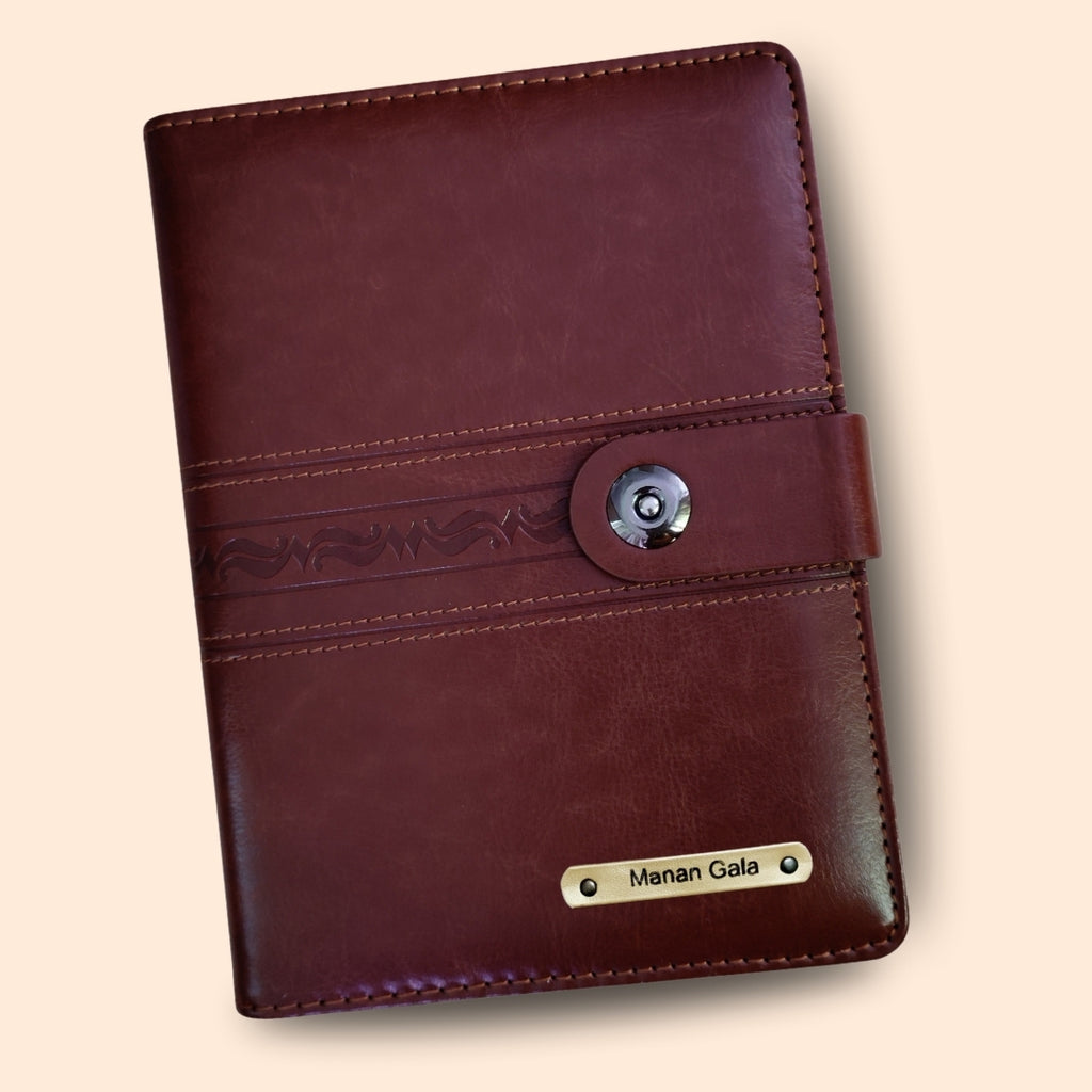 Personalized Big Size Brown Refillable Pages Diary Organizer