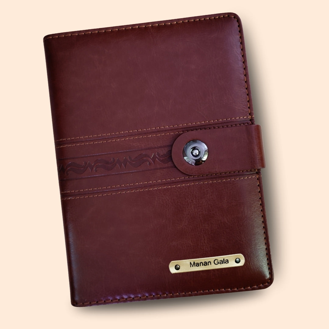 Personalized Big Size Brown Refillable Pages Diary Organizer