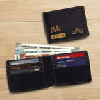 Personalized Wallet for Men with Name and Charm