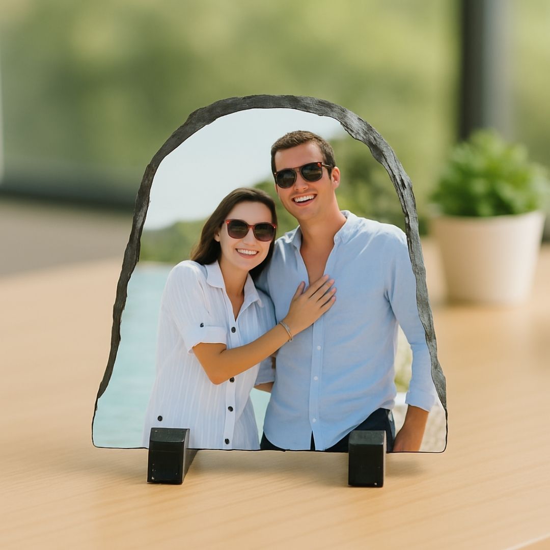 Customized Semi-Rectangle Rock Photo Frame