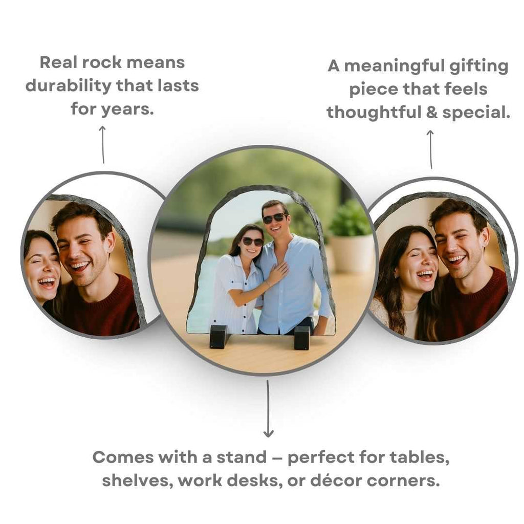 Customized Semi-Rectangle Rock Photo Frame