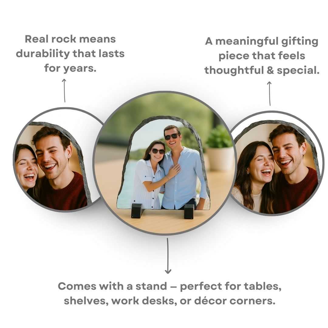 Customized Semi-Rectangle Rock Photo Frame