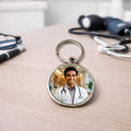 Double Photo Print Personalizedmetal keychain for Doctor