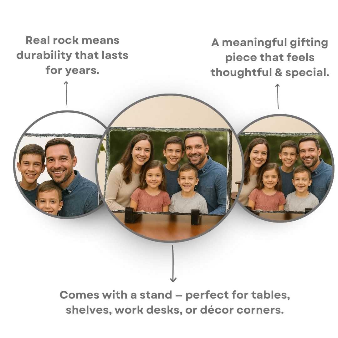 Customized Rectangle 2 Rock Photo Frame