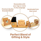 Personalized Wooden Pen Stand with 2 Compartments & 2 Coasters