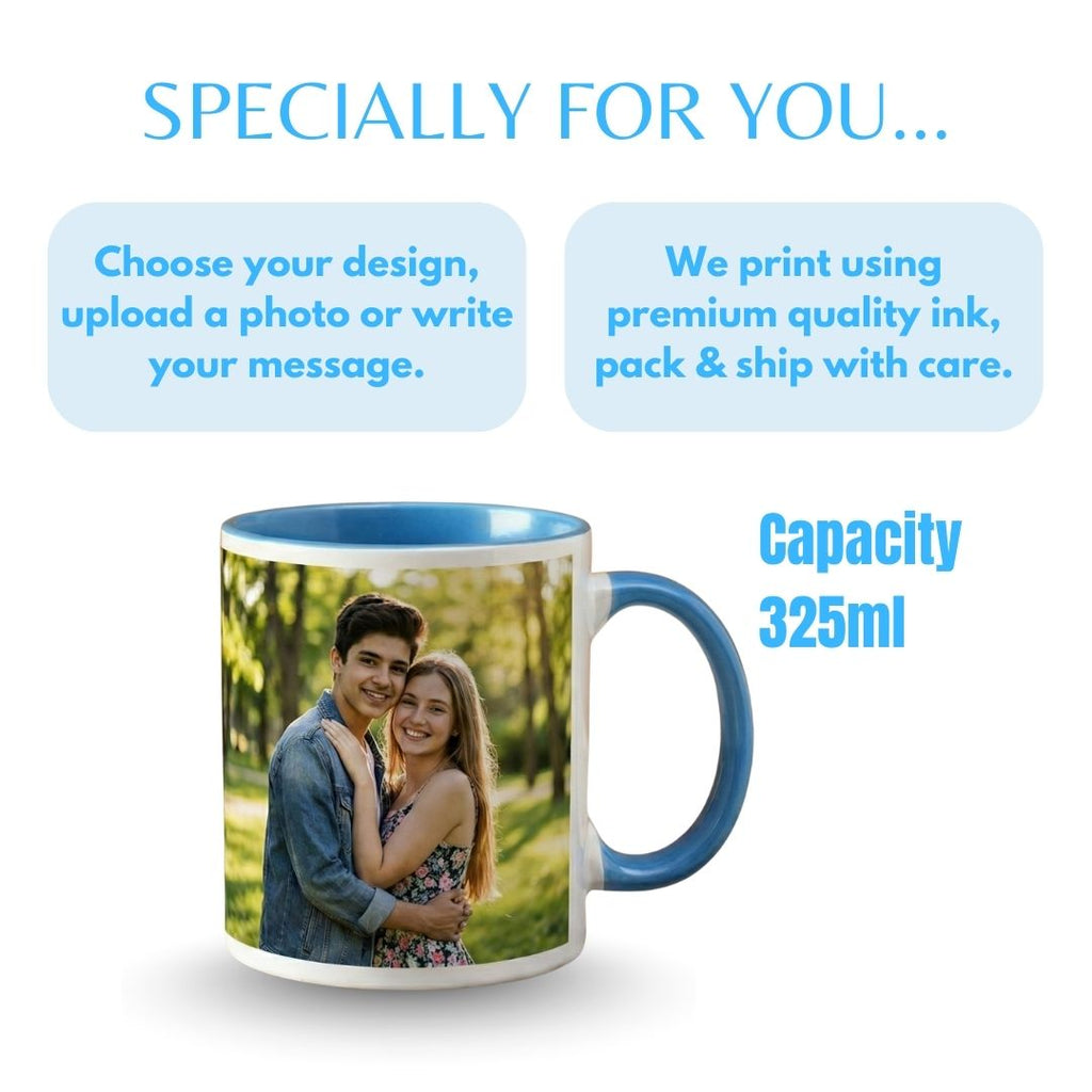 Light Blue Ceramic Customized Photo Mug