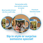 Light Blue Ceramic Customized Photo Mug