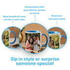 Light Blue Ceramic Customized Photo Mug