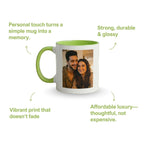 Light Green Ceramic Customized Photo Mug